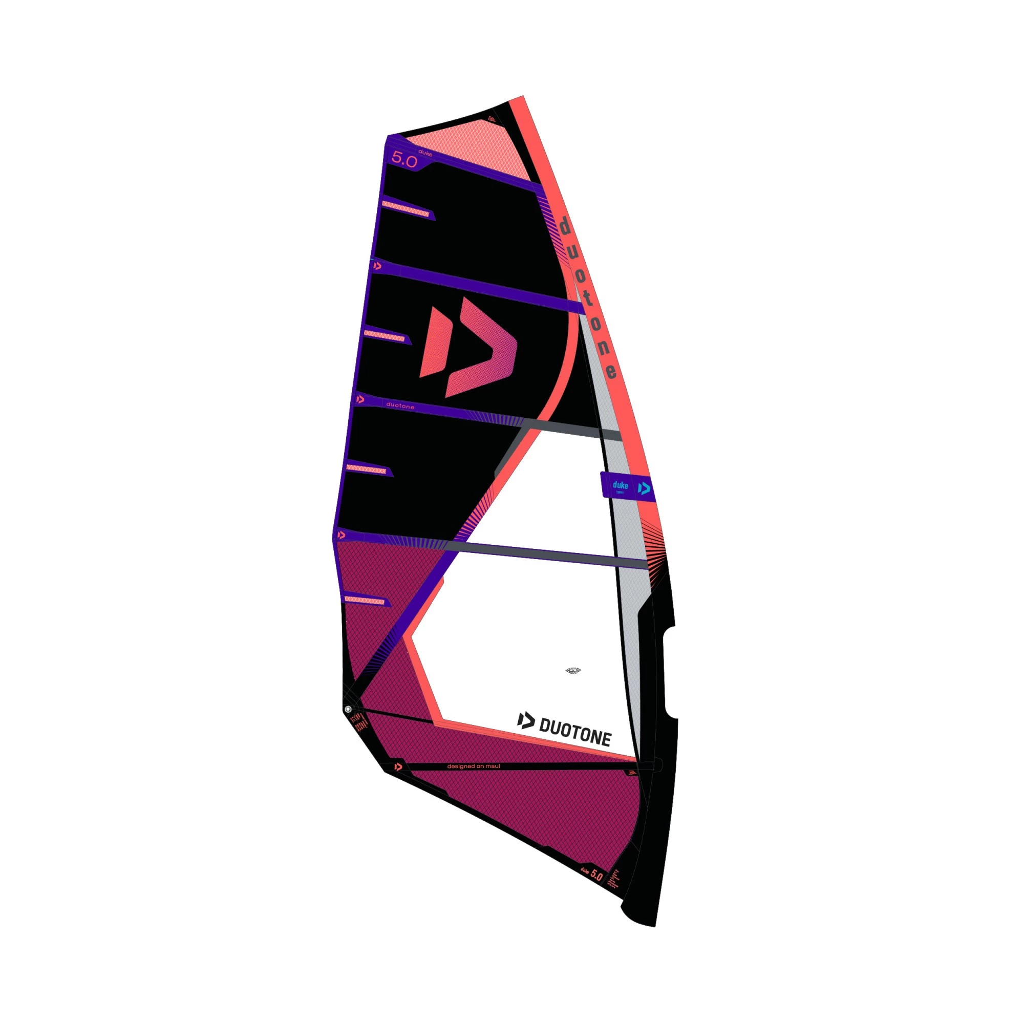 Duotone Windsurf Segel Duke 2023 - C18:black/berry 4.7 2 Duotone Windsurf Segel Duke 2023 - C18:black/berry 4.7 - Image 2