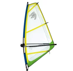 Ascan Pro Rigg Kinder-Jugend-Damen Windsurfsegel Komplett Segel+Mast+Gabel Gelb - 1,5 Qm